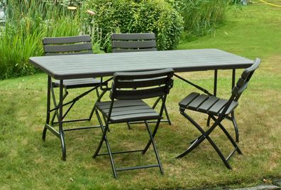 5tlg. Tischgruppe Gartenmöbel Gartentisch Stuhl Garten Sessel Camping Tisch