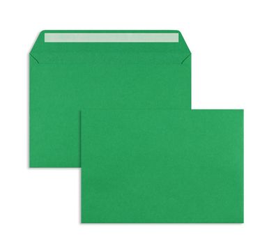 100 Briefumschläge Grün (Klee) 162x229 mm (DIN C5) mit Haftklebung