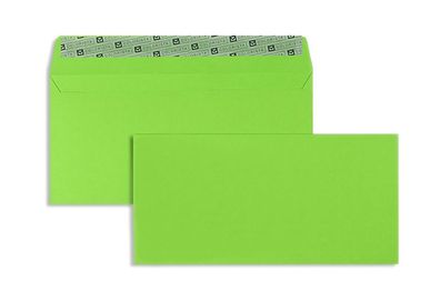 100 Briefumschläge Grün 114x229 mm (DIN C6/5) mit Haftklebung