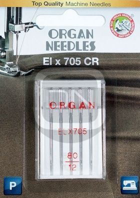 Overlocknadel ELx705 CR, Stärke 80, 5er Pack (ORGAN)