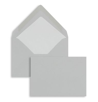 100 Briefumschläge Grau (Eisgrau) 114x162 (DIN C6) mit Nassklebung