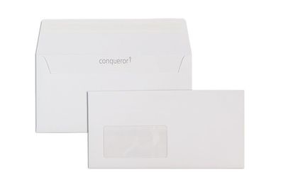 500 Briefumschläge Weiß (Diamantweiß) 110x220 mm (DIN Lang) mit Haftklebung