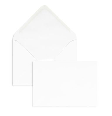 100 Briefumschläge Weiß 114x162 mm (DIN C6) mit Nassklebung