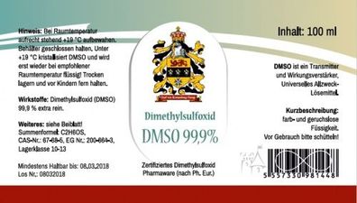 DMSO Ph. Eur. 99,9 % 100 ml