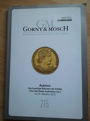 Auktionskatalog 215 Hochwertige Münzen der Antike Gorny Mosch München gebraucht