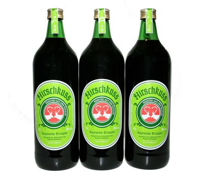 3 Flaschen Hirschkuss Kräuterlikör 38% Vol. 1 l Liter