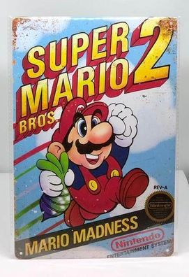 Nostalgie Nostalgie Retro Schild "SUPER MARIO 2 Bros. Nintendo" 30x20 12021