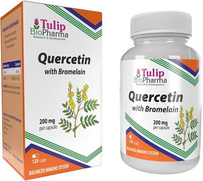 Tulip Quercetin with Bromelain 120 Capsules High Bioavailability Immune