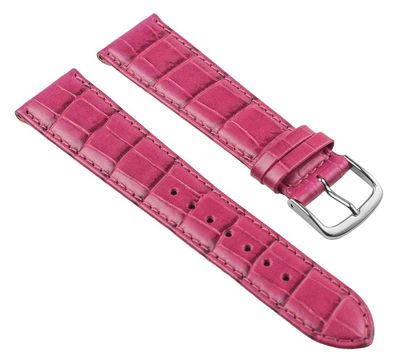 Nevada Uhrenarmband Kalbsleder Kroko-Prägung Pink 25694S