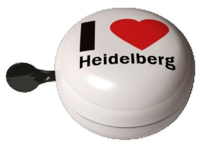 Ding Dong Fahrradklingel I Love Heidelberg weiß Ø 80 mm