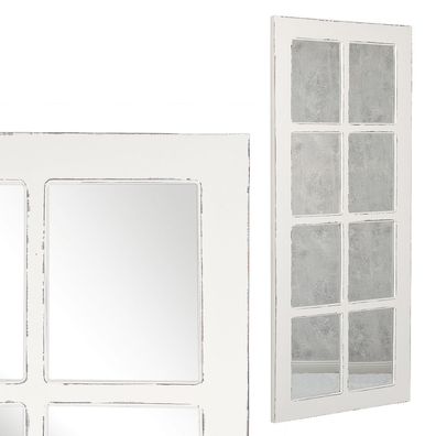 Spiegel WINDOW Antik-Weiß ca. 180x80cm Landhaus Fensterspiegel Wandspiegel