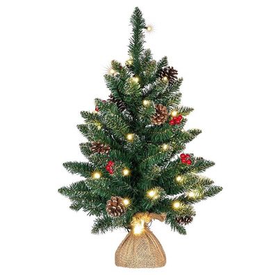 Weihnachtsbaum künstlich mit 30er LED Lichterkette warmweiß 60cm hoch XI11922