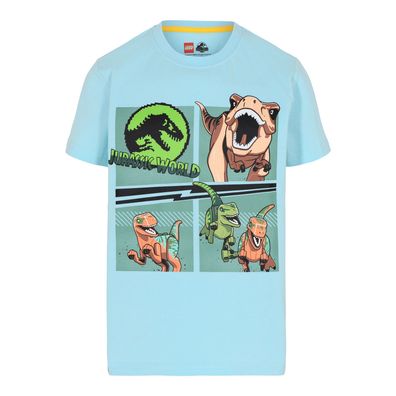 Lego Wear Jungen T-Shirt Tee Shirt Tshirt Jurrasic World Dino Hellblau