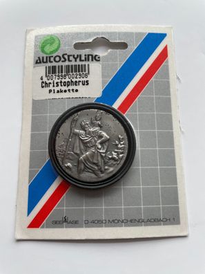 St. Christopherus Plakette selbstklebend Metall Auto Medaille Talismann