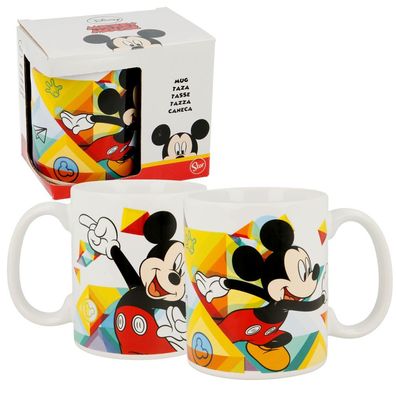 Mickey Maus Mouse Keramik Tasse Kaffee Tee Becher Retro 400 ml in Geschenk Box 