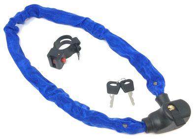 Kettenschloss blau 100 cm mit Schlüssel und Halterung