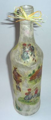 DIY - Leuchtflasche - beleuchtete Flasche - Schwarzwald - creme - 27cm