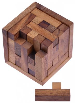 Packwürfel 125er Cube S - 3D Puzzle - Knobelspiel - Logikspiel im Holzrahmen