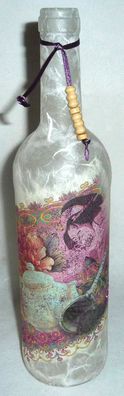 DIY - Leuchtflasche - beleuchtete Flasche - TEA Time - weiß - 30cm