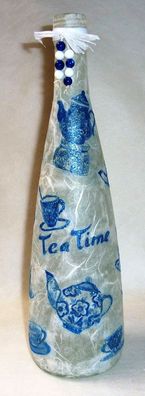 DIY - Leuchtflasche - beleuchtete Flasche - TEA Time - weiß - 31cm