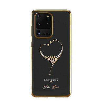 Kingxbar Wish Schutzhülle original Swarovski-Kristalle Galaxy S20 Ultra gold