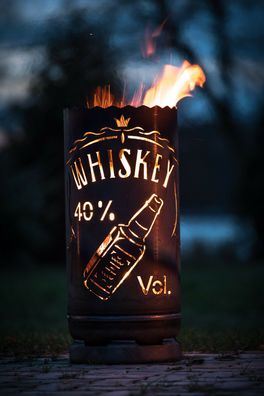 Kleine Feuertonne Whiskey 40% old brand Whisky Gartenofen Feuerflair