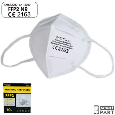 FFP2 MASKE Atemschutzmaske Mundnasenschutz WEIß CE 2163 Zertifiziert 5-LAGIG