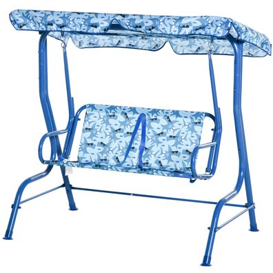 HOMCOM ® y Kinderschaukel Spielplatzschaukel Gartenschaukel für 3-8 Jahre Metall Blau