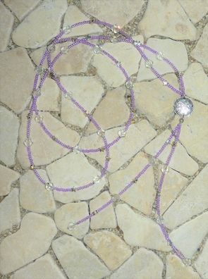 DIY - Kette - lange Y-Kette - kristall & violett