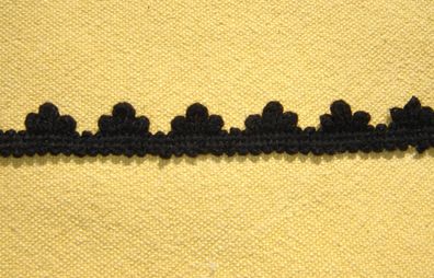 Posamentenborte Band Wolle schwarz Bogen 1,5 cm breit je 1 Meter