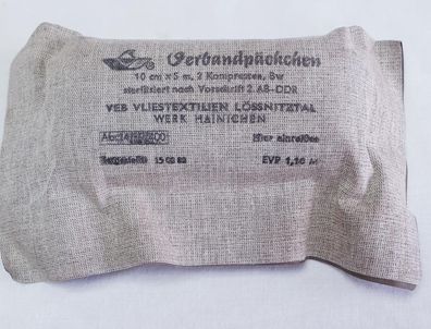 DDR Verbandpäckchen 2 Kompressen 5 m x 10 cm