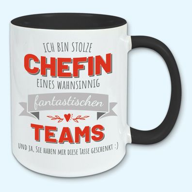 Tasse, Kaffeebecher, stolze Chefin eines fantastischen Teams, Geschenk