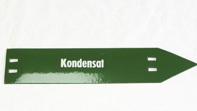 Rohrleitungskennzeichnungsschild "Kondensat" Blech emailliert 26,5 x 5,5 cm