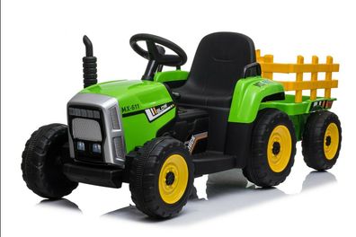 Kinder Elektroauto Traktor + Anhänger Kinderauto Kinderfahrzeug Elektro Neu 2x25