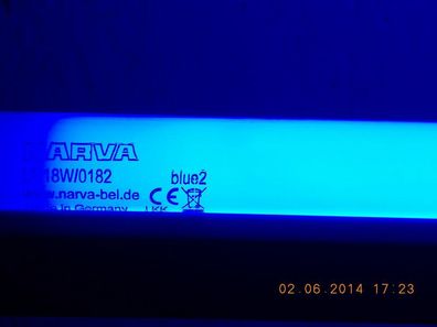 LeuchtStoffRöhre sattes blau blue2 0182 T8 18 w watt NARVA 60cm NARWA Tube bleu Lampe
