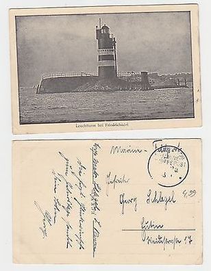 64641 Marine Schiffspost Ak Leuchtturm bei Friedrichsort um 1916