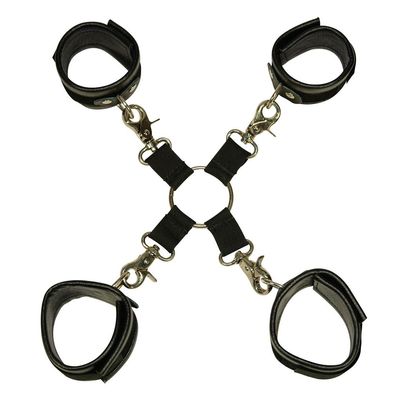 Bad Kitty Fesselkreuz Fessel-Set Bondage Handfessel Fussfessel schwarz Leder