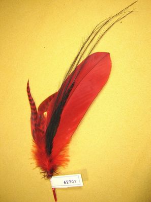 Damenhutfeder rot schwarz 27 cm modische Hutfeder Art62701 Pillbox