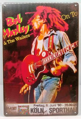 Nostalgie Nostalgie Vintage Retro Schild "Bob Marley & The Wailers " 30x20