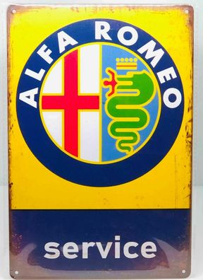 Nostalgie Nostalgie Vintage Retro Blechschild "ALFA ROMEO Service" 30x20 12069
