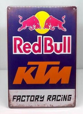 Nostalgie Nostalgie Retro Schild "Red Bull KTM Racing" 30x20 12018 (Gr. 30x20cm)