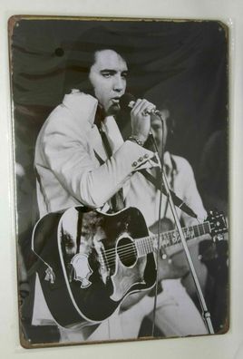 Nostalgie Nostalgie Retro Blechschild schwarz weiß Elvis Presley 30x20 50104