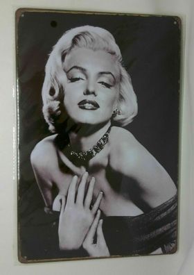 Nostalgie Nostalgie Retro Blechschild schwarz weiß Marilyn Monroe 30x20 50105