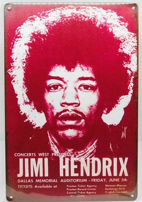 Nostalgie Nostalgie Vintage Retro Schild "JIMI Hendrix " 30x20 12046 (Gr. 30x20cm)