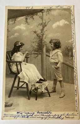 Kinder Junge und Mädchen um 1907 84019