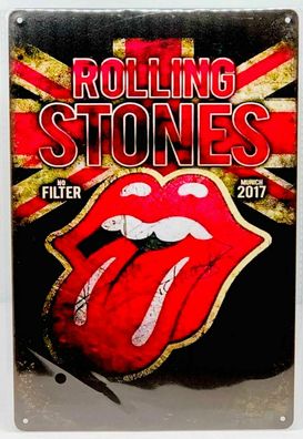 Nostalgie Nostalgie Vintage Retro Schild "Rolling Stones No Filter " 30x20