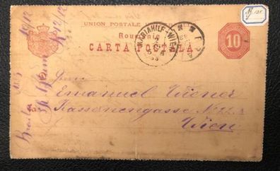Ganzsache 10 Dece Bani Rumänien 1883 Wien 25327