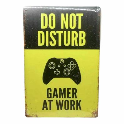 Nostalgie Nostalgie Retro Blechschild "DO NOT Disturb GAMER AT WORK " 30x20