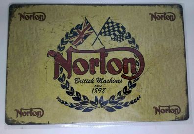 Nostalgie Nostalgie Retro Blechschild "Norton British Machines since 1898"