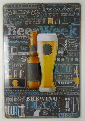 Nostalgie Retro Blechschild Bier beer week homebrewed brewery 30x20 50053 (Gr. 30x20)